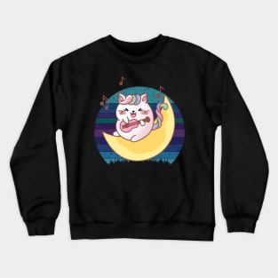 Unicorn Cat On The Moon Crewneck Sweatshirt